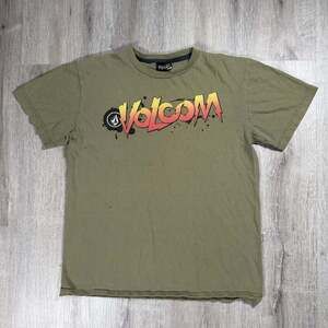 Volcom Men's Green Graphic Logo Short Sleeve T-Shirt Large Y2K Skater